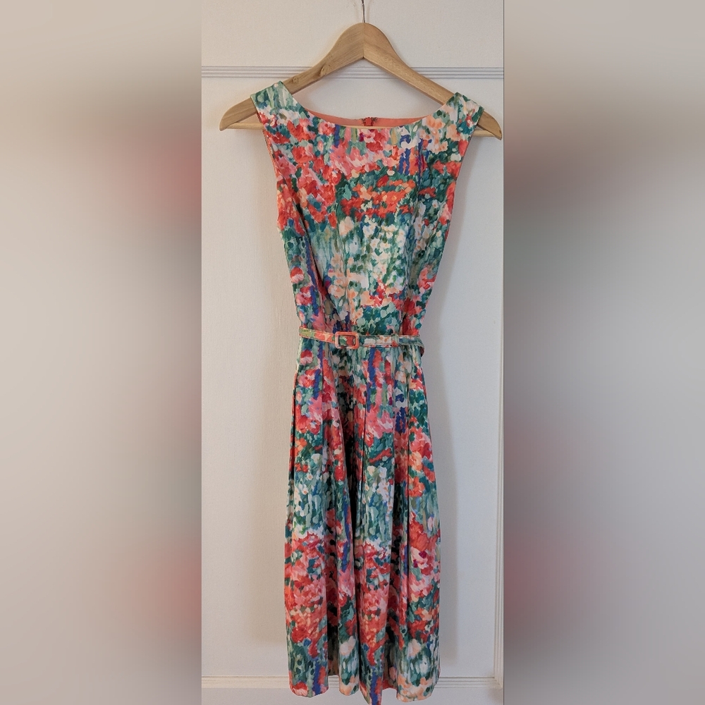 Talbots Watercolor Dress with Belt